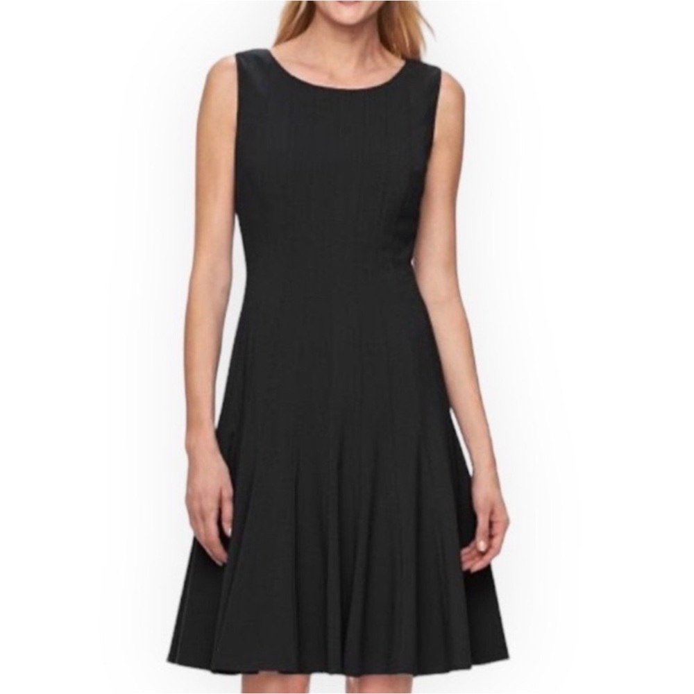 Dana Buchman Black Pleated Midi Dress